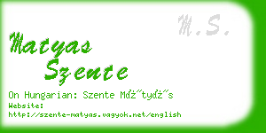 matyas szente business card